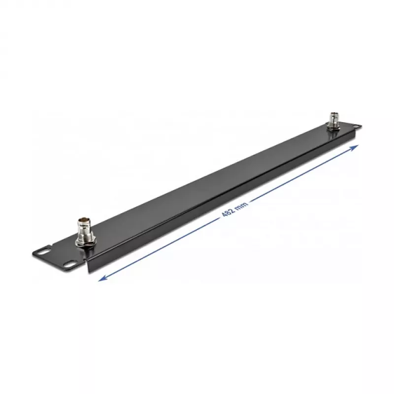 DeLOCK 19 inch paneel met 2 x BNC-bus 1U zwart