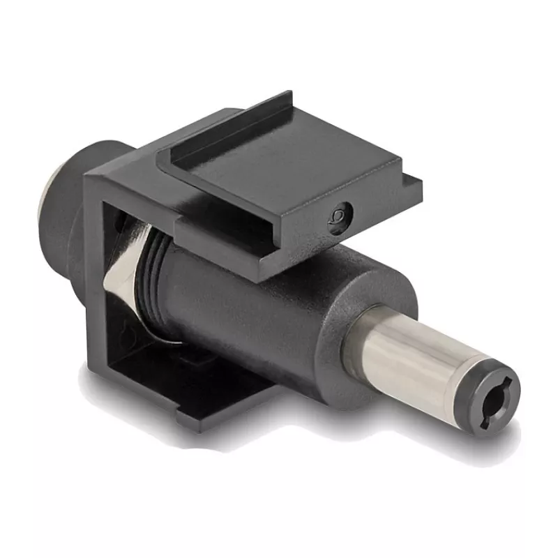 DeLOCK Keystone-module DC 5,5 x 2,1 mm bus naar stekker zwart