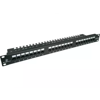 Patchpaneel Alantec PK001 24-poorts UTP Cat.6 1U 19 inch – 24x RJ45, U/UTP (UTP), zwart