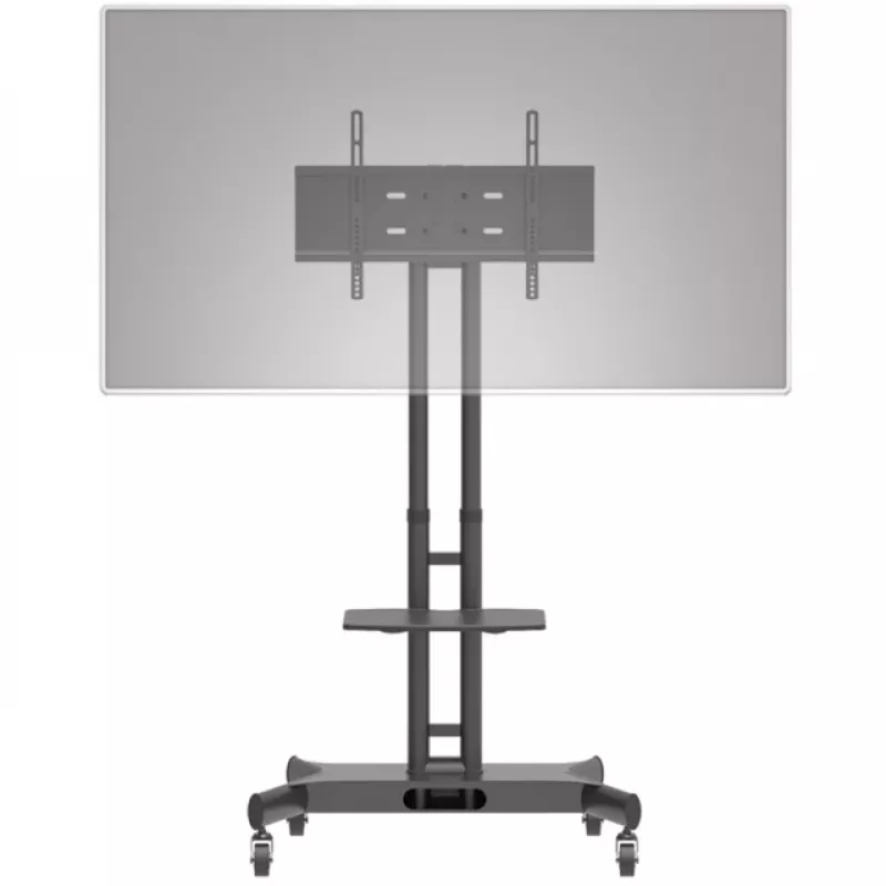 Hagor 8209 HP Twin Stand mobiele vloerstandaard voor beeldschermen van 32-55 inch (81-140 cm), 45 kg, in hoogte verstelbaar, zwart