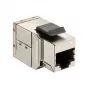 Afgeschermde Cat6 keystone inline-koppelaar 8-delige set, EQUIP — plat model, RJ-45, 17×35,5×24,4 mm, zilver