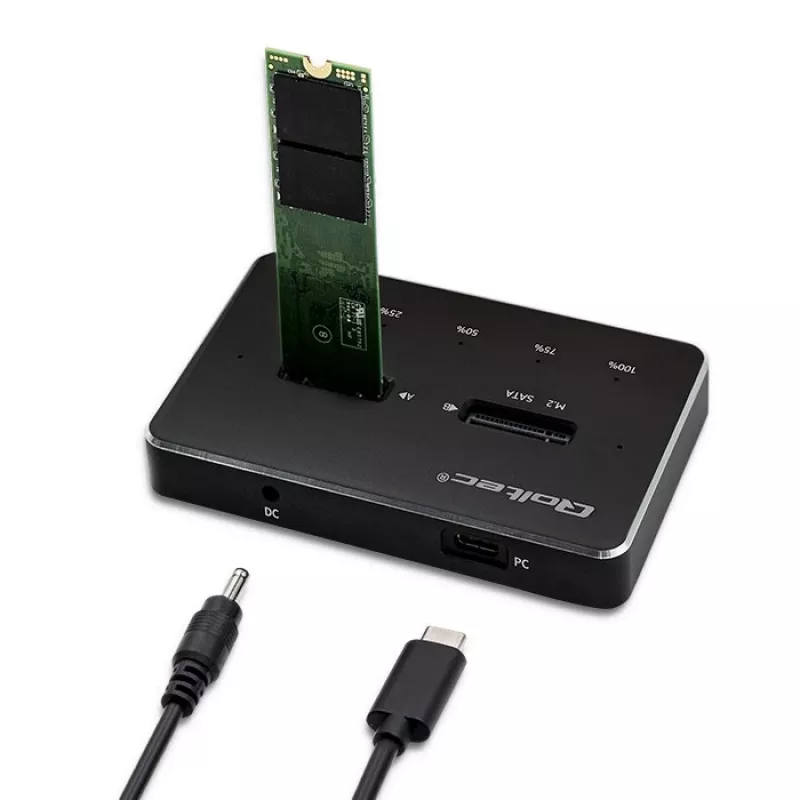 Qoltec 50310 dockingstation 2x SSD M.2 SATA NGFF USB Type-C