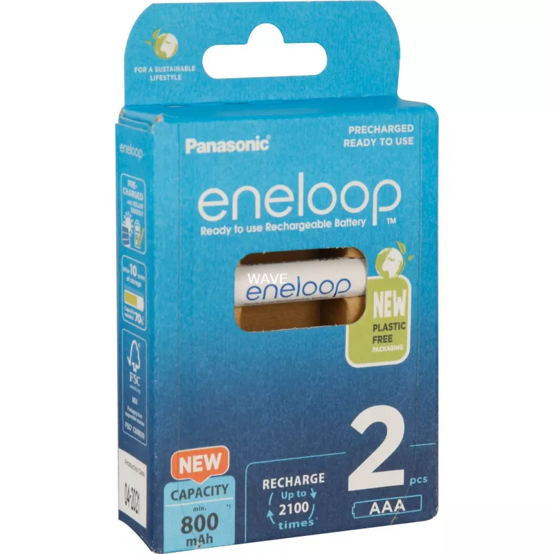 Accu's PANASONIC ENELOOP AAA 800 mAh 2 stuks (BK-4MCDE/2CP)