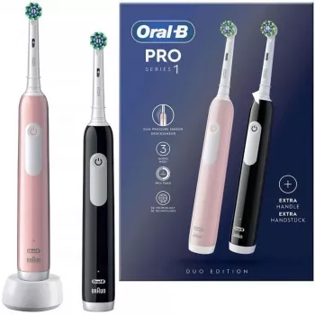 Elektrische tandenborstel Oral-B Pro 1 Duo — zwart/roze, 2 reinigingsmodi