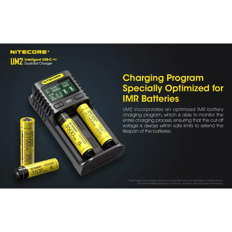 Nitecore UM2 acculader huishoudbatterij DC lithium-ion nikkel-cadmium