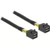Delock - interne SAS-kabel - SAS 6Gbit/s - 4x Mini SAS HD (SFF-8643) naar 4x Mini SAS HD (SFF-8643) - 1,0m - voor P/N: 62703, 62704 (83387)