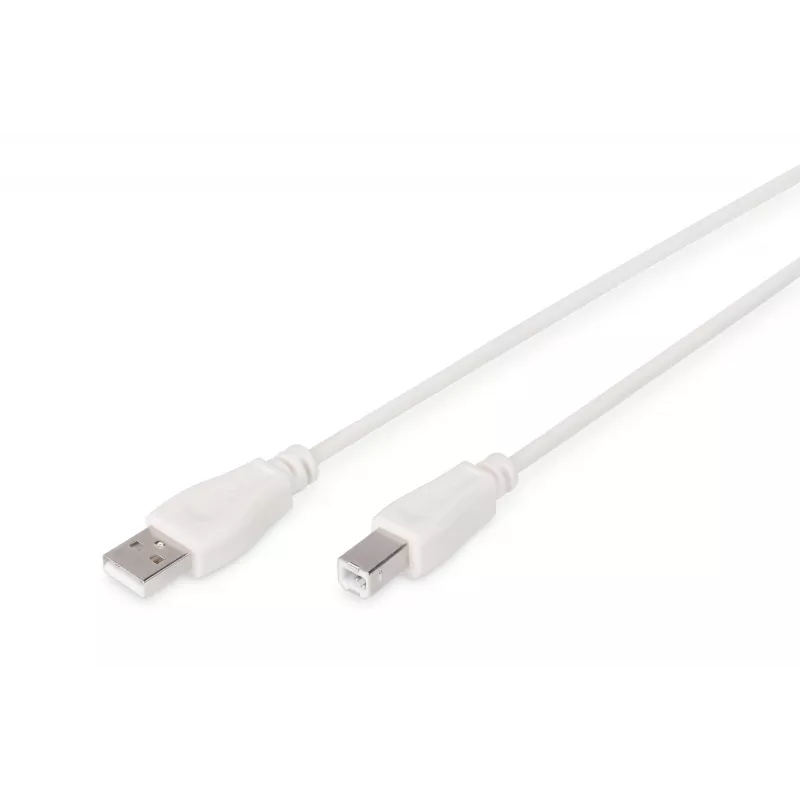 Assmann USB-verbindingskabel, Type-A - B M/M, 3,0 m, geschikt voor USB 2.0, UL, beige (AK-300102-030-E)