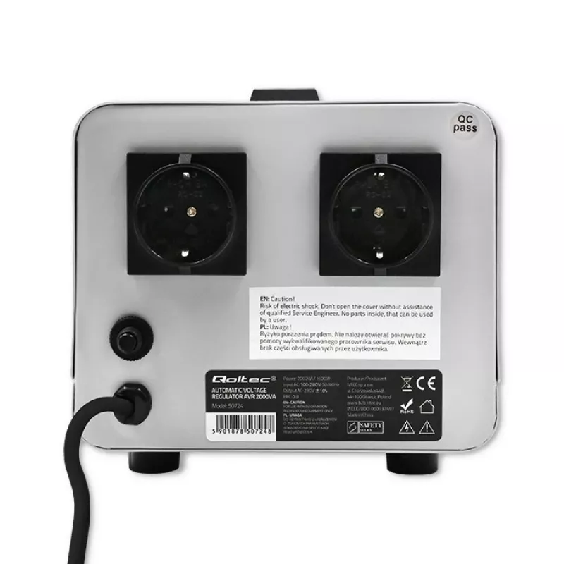 Qoltec 50724 automatische spanningsstabilisator AVR 2000VA