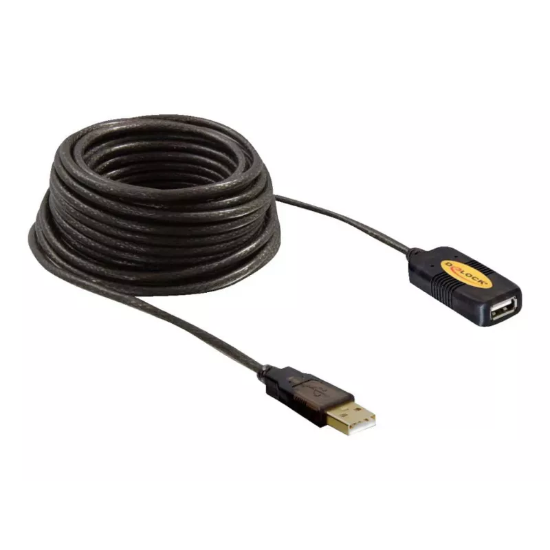 USB-kabel DeLOCK 82446 USB 2.0 10m zwart