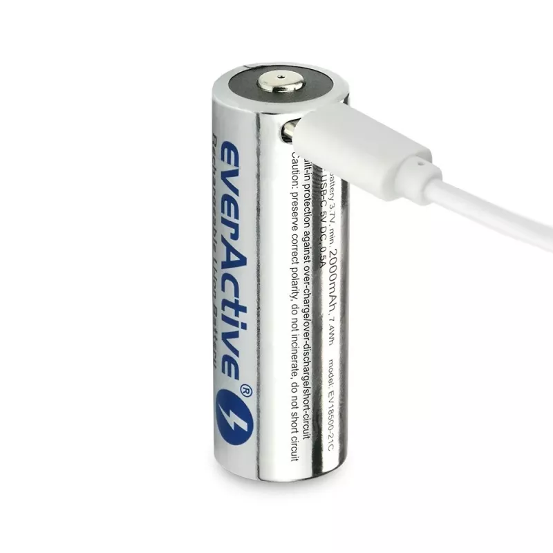 Batterij batterijcel 18500 3,7V Li-ion 2100MAH met USB-C