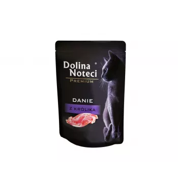 Nassfutter voor katten dolina noteci Premium Rabbit 85 g paté – portiezakje, graanvrij, 82 % vocht