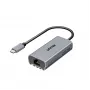 USB-C-naar-RJ45-adapter Unitek U1343AGY01 — 5 Gbit/s Ethernet, USB-C (stekker) naar RJ45 (bus), grijs, 0,15 m kabel