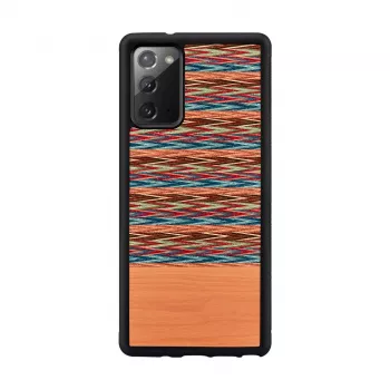 Smartphonehoes man and wood voor Samsung Galaxy Note 20 — bruin ruitpatroon, zwarte binnenkant