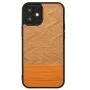 Telefoonhoesje Man and Wood voor iPhone 12 mini, visgraat arancia zwart