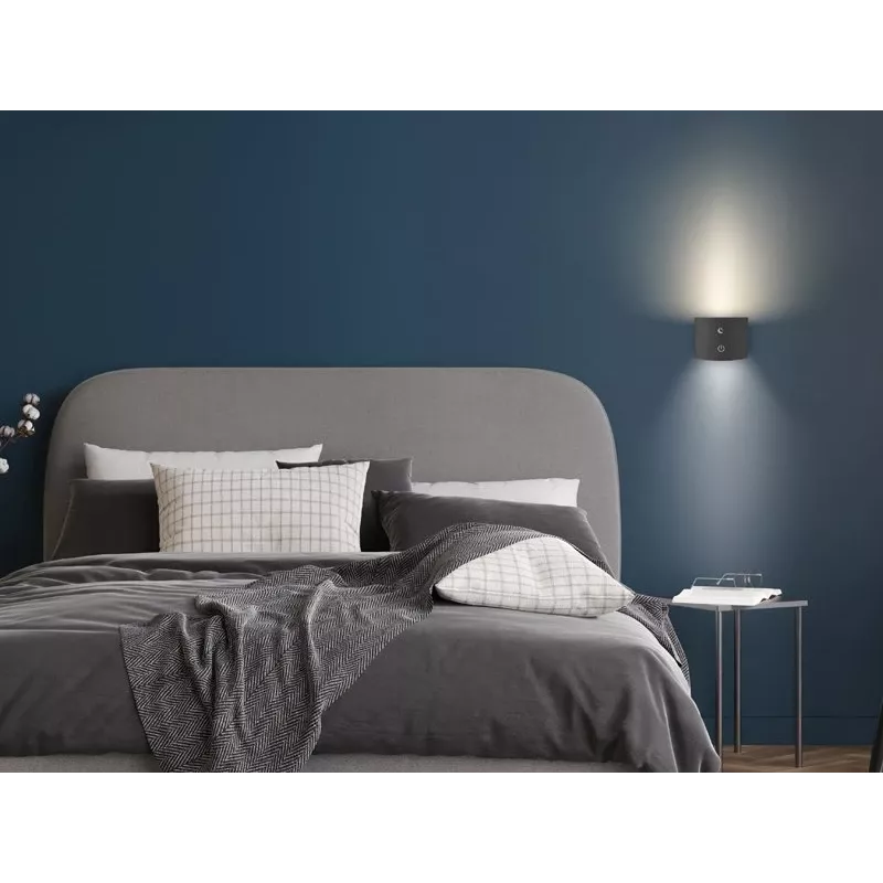Beper P201UTP304 oplaadbare LED-lamp met magnetische voet, klem en wandbeugel, 2,3 W, dimbaar, zwart