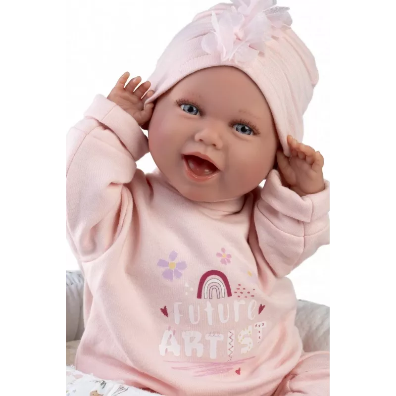 Babypop Llorens Mimi Baby 42 cm — realistisch gezicht, lacht, zachte lichaam