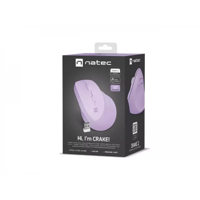 NATEC Crake 2 muis universeel rechtshandigen RF Wireless + Bluetooth optisch 2400 DPI