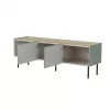 Cama FELLINI TV-kast 150x40x52 olijfgroen + geoliede eikenplaat