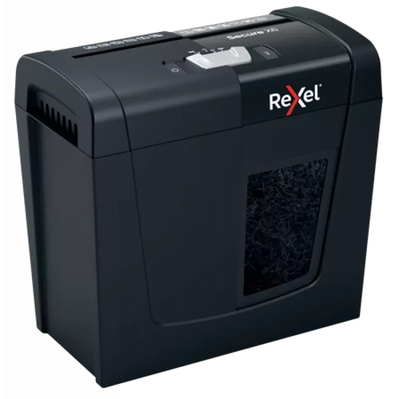 Rexel Secure X6 2020122EU papierversnipperaar met kruisversnippering, P-4, 4x40 mm, 6 vel, opvangbak 10 l, 70 dB, zwart