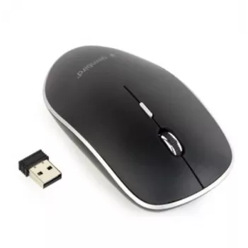 Muis USB OPTICAL WRL zwart/SILENT MUSW-4BS-01 GEMBIRD