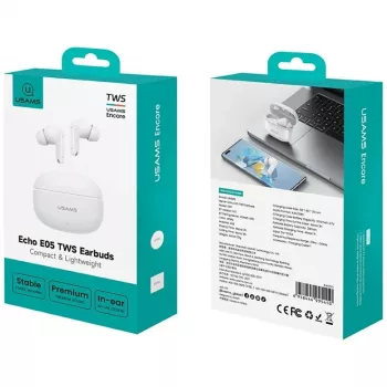 Bluetooth-hoofdtelefoon 6.0 E05 TWS wit