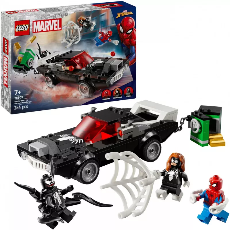 LEGO Marvel Super Heroes Spider-Man vs. Venom musclecar-bouwset 76309 — 254 onderdelen, 3 minifiguren, leeftijd 7+