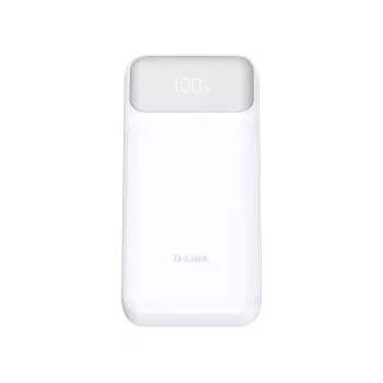 Powerbank D-Link DPP-201 — 20000 mAh, 1× USB-A, 2× USB-C, wit