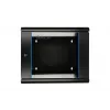 Extralink rackmount-behuizing 9U 600x600 AZH zwart wandgemonteerd, zwaaiend type