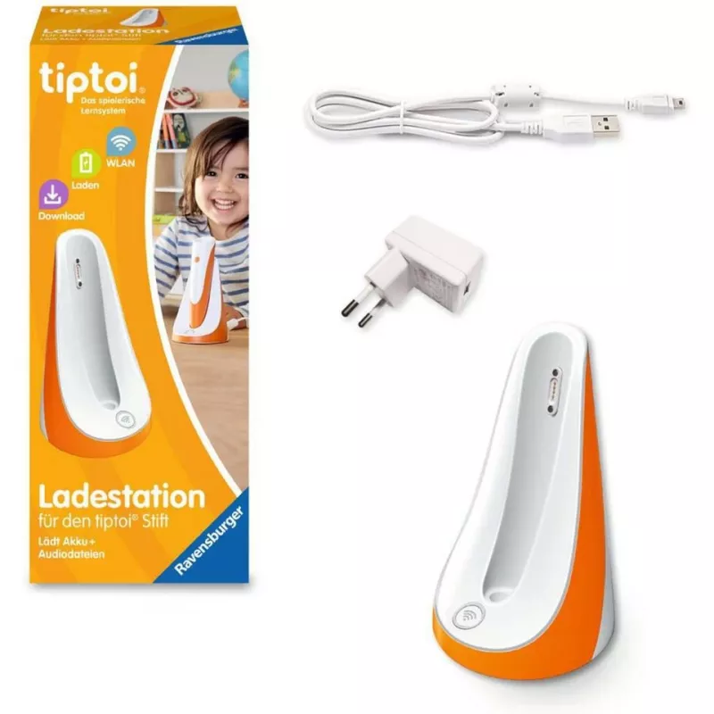 tiptoi laadstation Ravensburger 00111 binnenruimte-laadstation voor stylus pen oranje wit