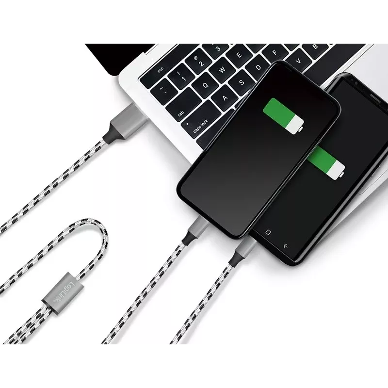 LogiLink CU0202 USB-kabel USB 2.0 1,2 m USB A USB C/Micro-USB A grijs