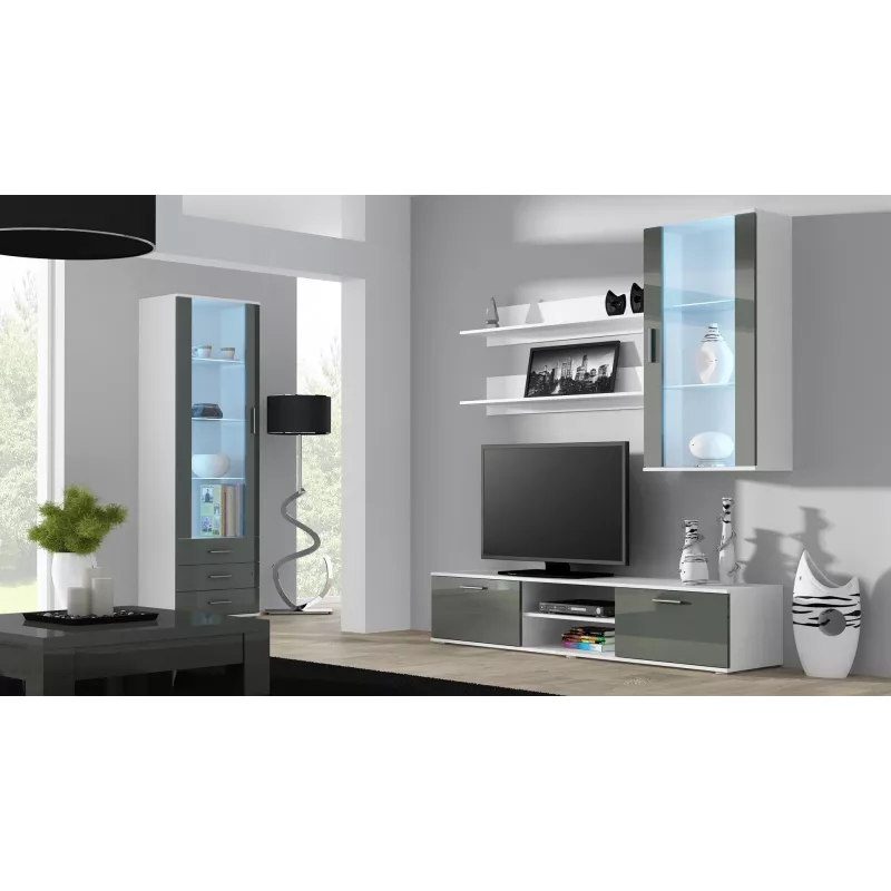 Cama tv-standaard SOHO 180 wit/grijs glanzend