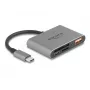 Delock 91016 USB-C-kaartlezer voor SD- en microSD-kaarten met USB-A-poort en USB-C PD