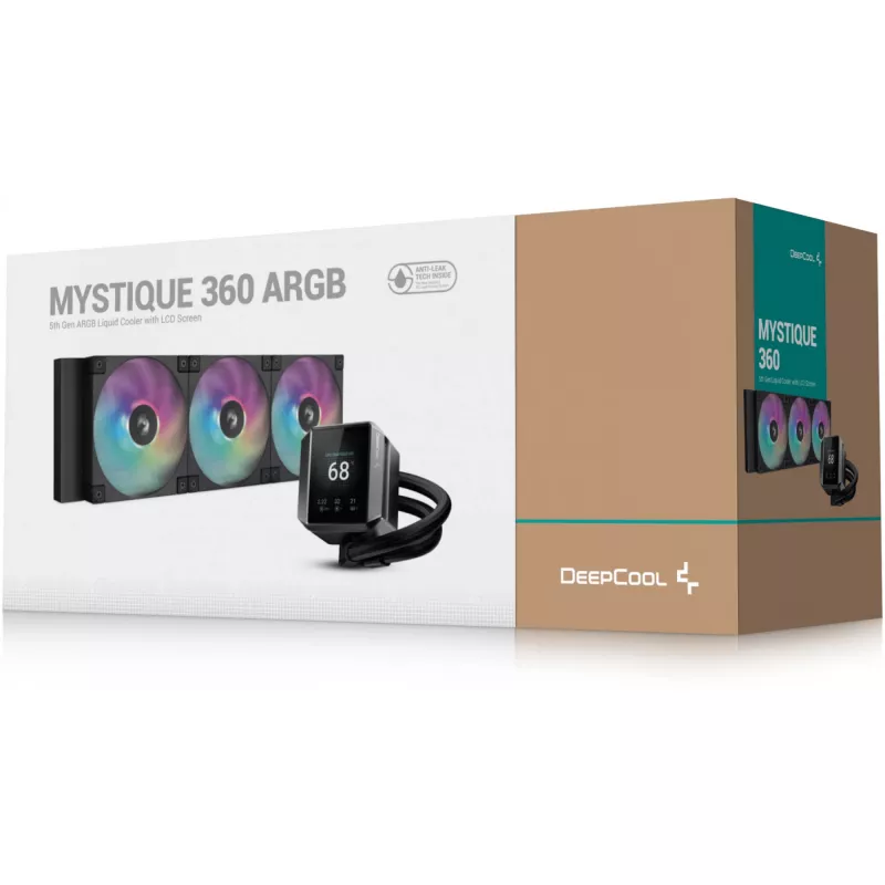 DeepCool MYSTIQUE 360 ARGB processor all-in-one vloeistofkoeler 12 cm zwart 1 st.