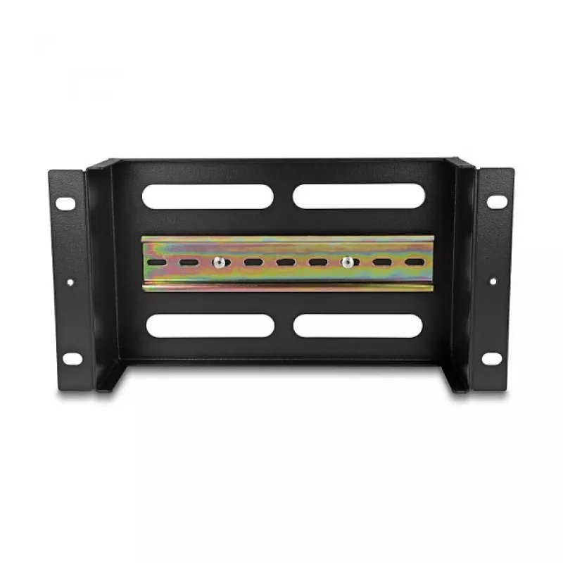 Delock 67320 10" installatieautomatenstrip met afdekking en DIN-rail, 3U, metaal, zwart
