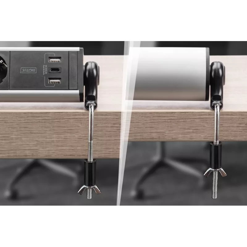 Digitus 6-voudige bureau-stekkerdoos met 3x USB-aansluitingen 1,5 m kabel
