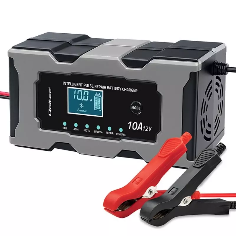 Oplader QOLTEC 52493 12V 10A met reparatiefunctie voor AGM-accu's