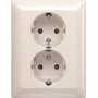 BUSCH JAEGER BJ 202 EUJB-914 SCHUKO dubbele wandcontactdoos met volledige afdekplaat