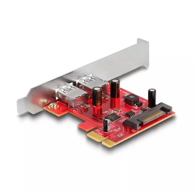 DeLOCK PCI Express x1-kaart naar 2 x USB 5 Gbps Type-A bus Low Profile