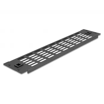 Geventileerde blindplaat DeLOCK 19 inch 2U zwart metaal gereedschapsloos
