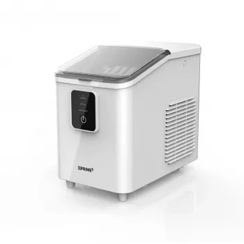 Draagbare ijsblokjesmachine PRIME3 SIM31 — 1,7 l tank, 12 kg/24u, 120 W, R600A, zilver