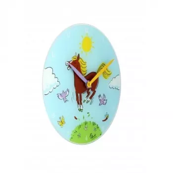 NeXtime klok 8812 Jump for joy, Ø30 cm, wandklok, blauw/meerkleurig