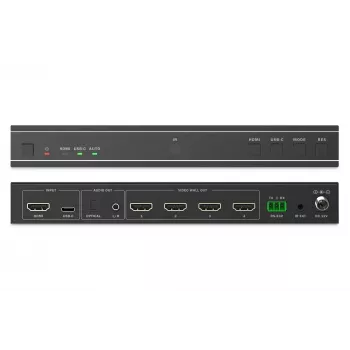 Video Wall Controller DIGITUS DS-55358 – 4 displays, tot 4K (3840×2160) @30Hz, DisplayPort 1.2a, metalen behuizing, knopbesturing