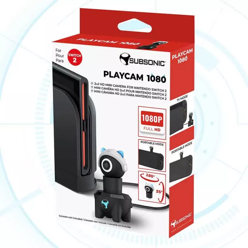 Subsonic Playcam 1080 2in1 HD minicamera voor Nintendo Switch 2 lichtblauw