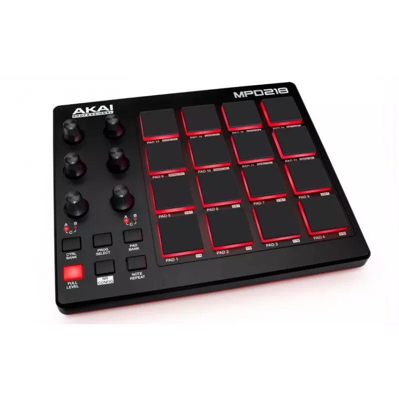 Audiomixer Akai MPD218 zwart 16 pads USB MIDI-controller