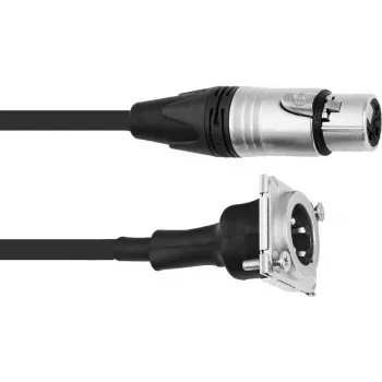 XLR-patchkabel PSSO 1 m, XLR-bus naar XLR-stekker, zwart