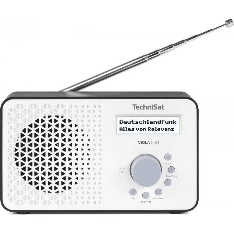 TechniSat VIOLA 200 DAB+ digitale radiowekker, wit/zwart