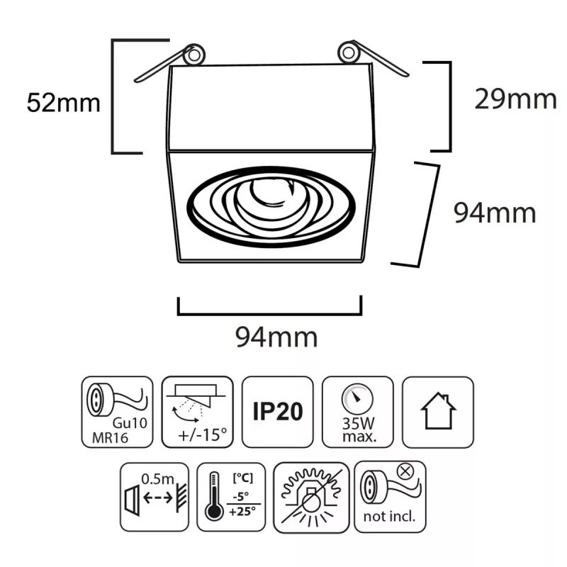 Plafondlamp MACLEAN MCE464W — model MCE464W, witte uitvoering