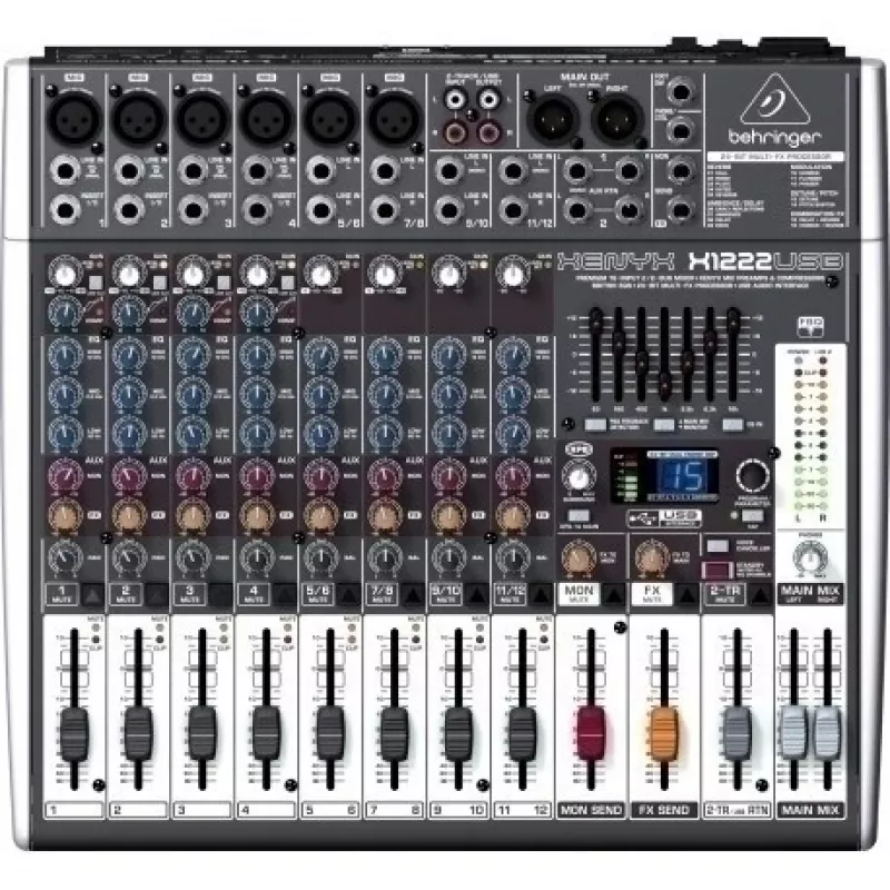 Behringer X1222USB audiomixer 4 kanalen