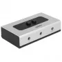 Audio-jack-schakelaar 3,5 mm 2 poorten handmatig bidirectioneel, schakelaar grijs/zwart