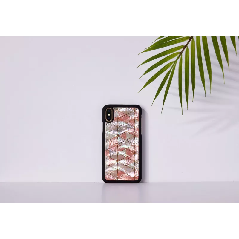Beschermhoesje iKins voor iPhone XS / iPhone X, ruitpatroon, zwart